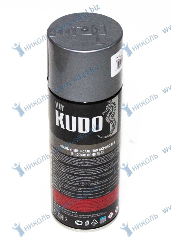 Краска аэроз серая глянц (RAL 7040) KUDO (520мл) акрил