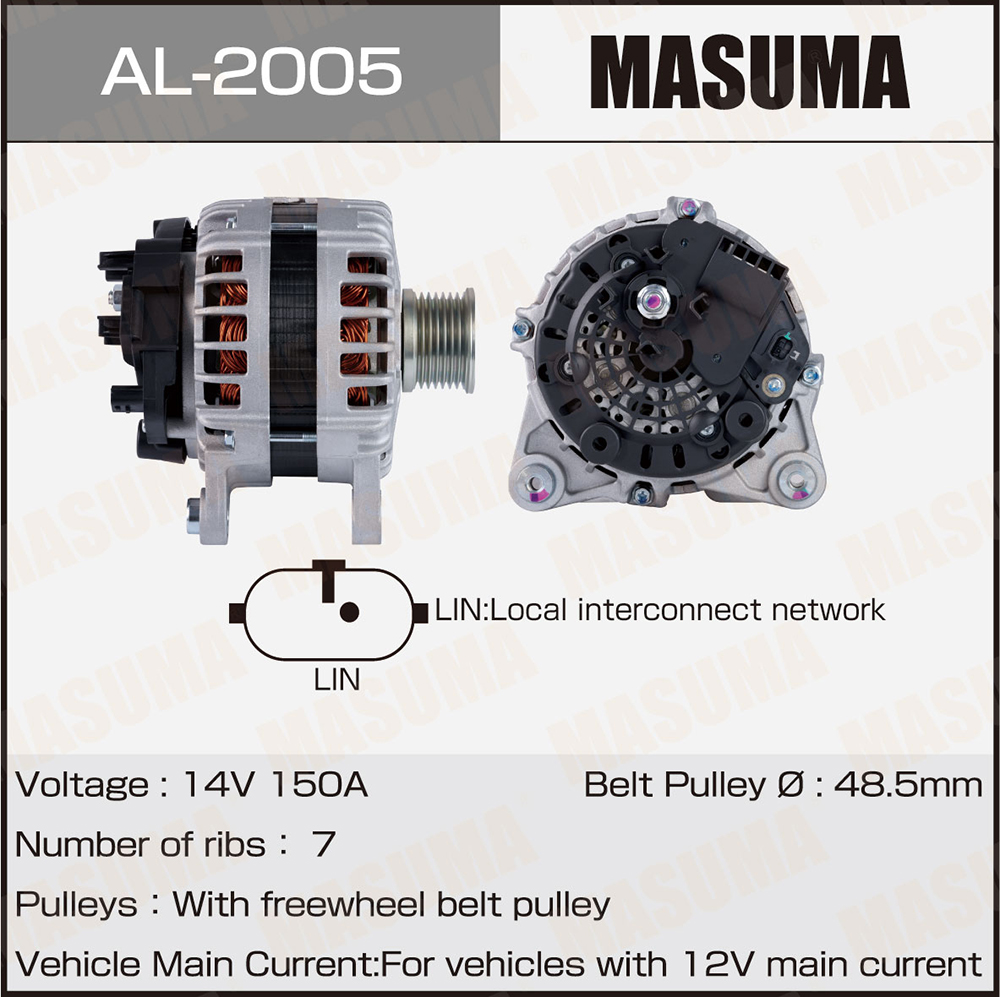 Генератор Nissan R9M, H5FT (14V/150A) Masuma