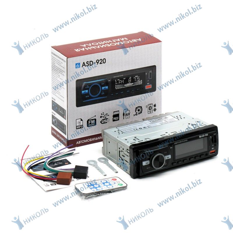 Магнитола Орион ASD-920 FM/USB/AUX/bluetooth пульт дист.упр.