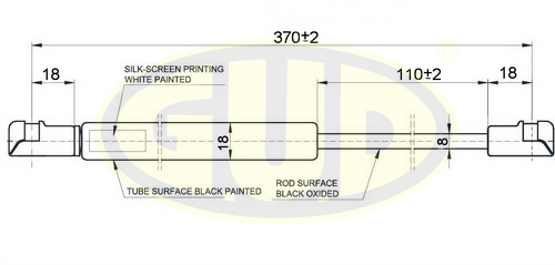 Упор багажника BMW SERIA 3 (E90) 01/05- 320N L=370/110MM_G.U.D