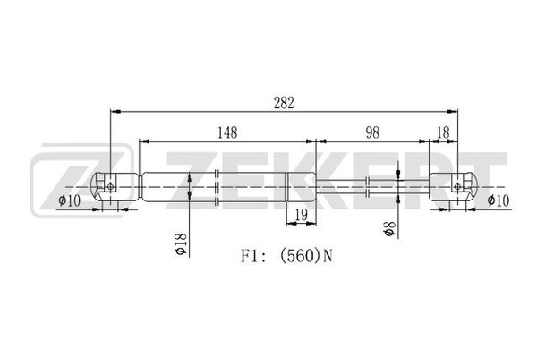 Пружина газовая багажника MB SLK (171) 04-