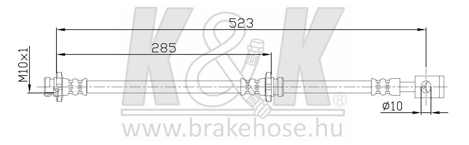 Шланг тормозной NISSAN SERENA (C23M) 1993- передний \ FT1991 K&K