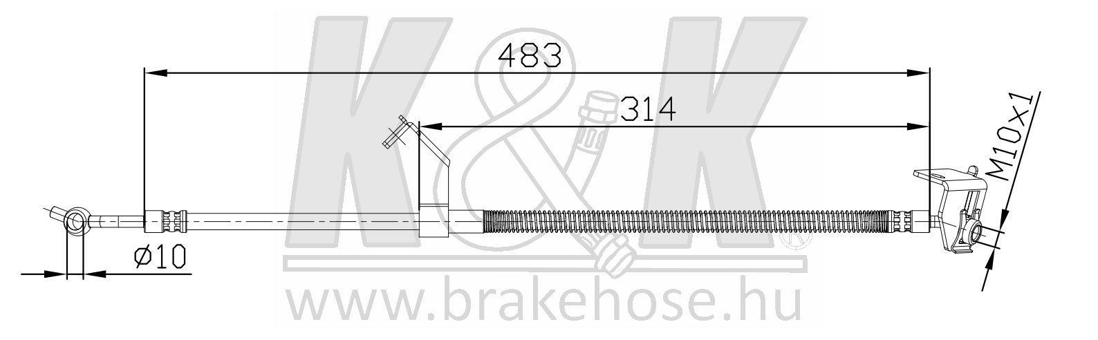 Шланг тормозной Hyundai i40 11- передний левый \ K&K FT1452