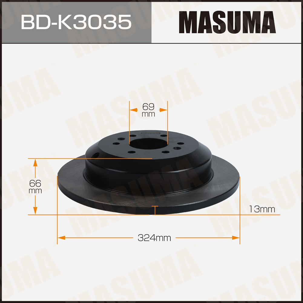 Диск тормозной Kia MOHAVE 07- задний Masuma
