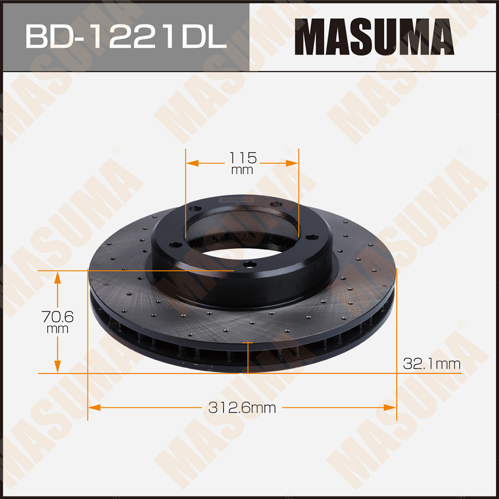 Диск тормозной Toyota Land Cruiser / HDJ101, UZJ100 front перфор. LH Masuma