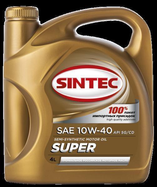 Масло моторное Sintec 10W-40 супер SG/CD п/синтетическое 4л / 10W40