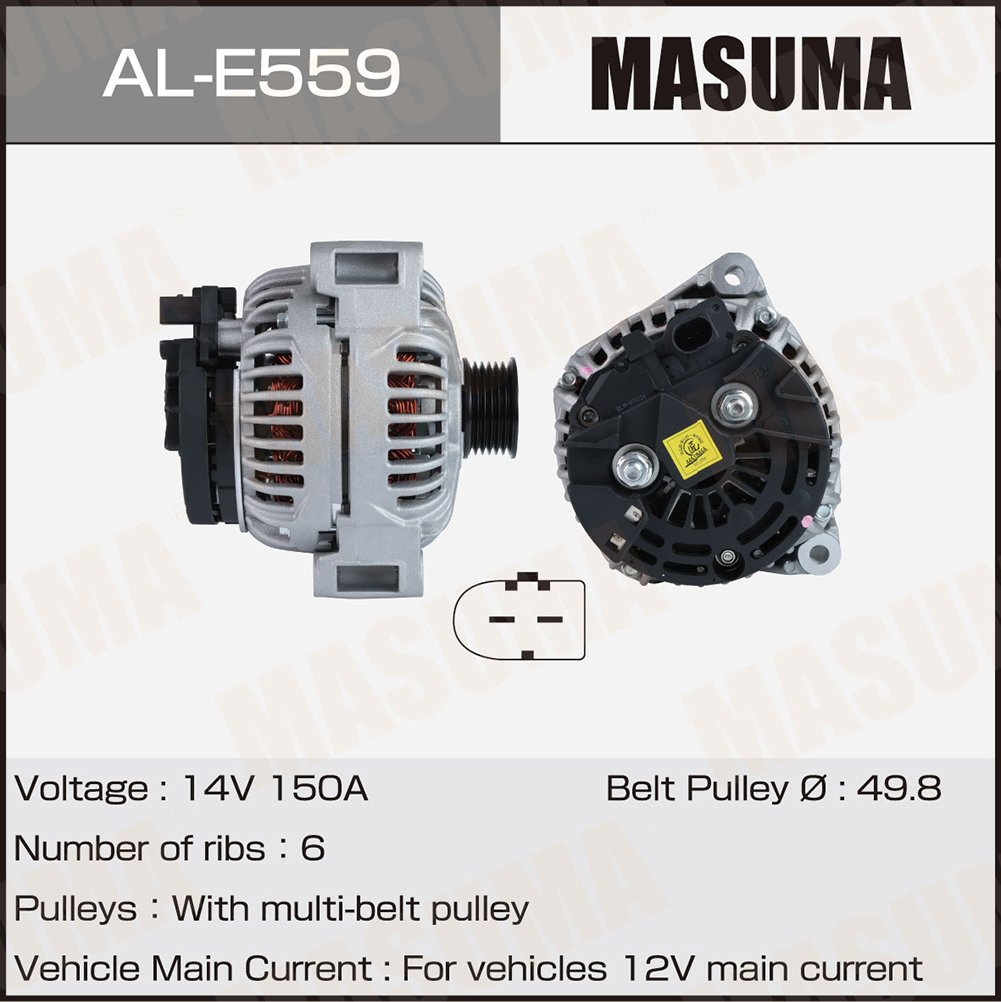 Генератор Mercedes / M112.949 (14V/200A) Masuma 