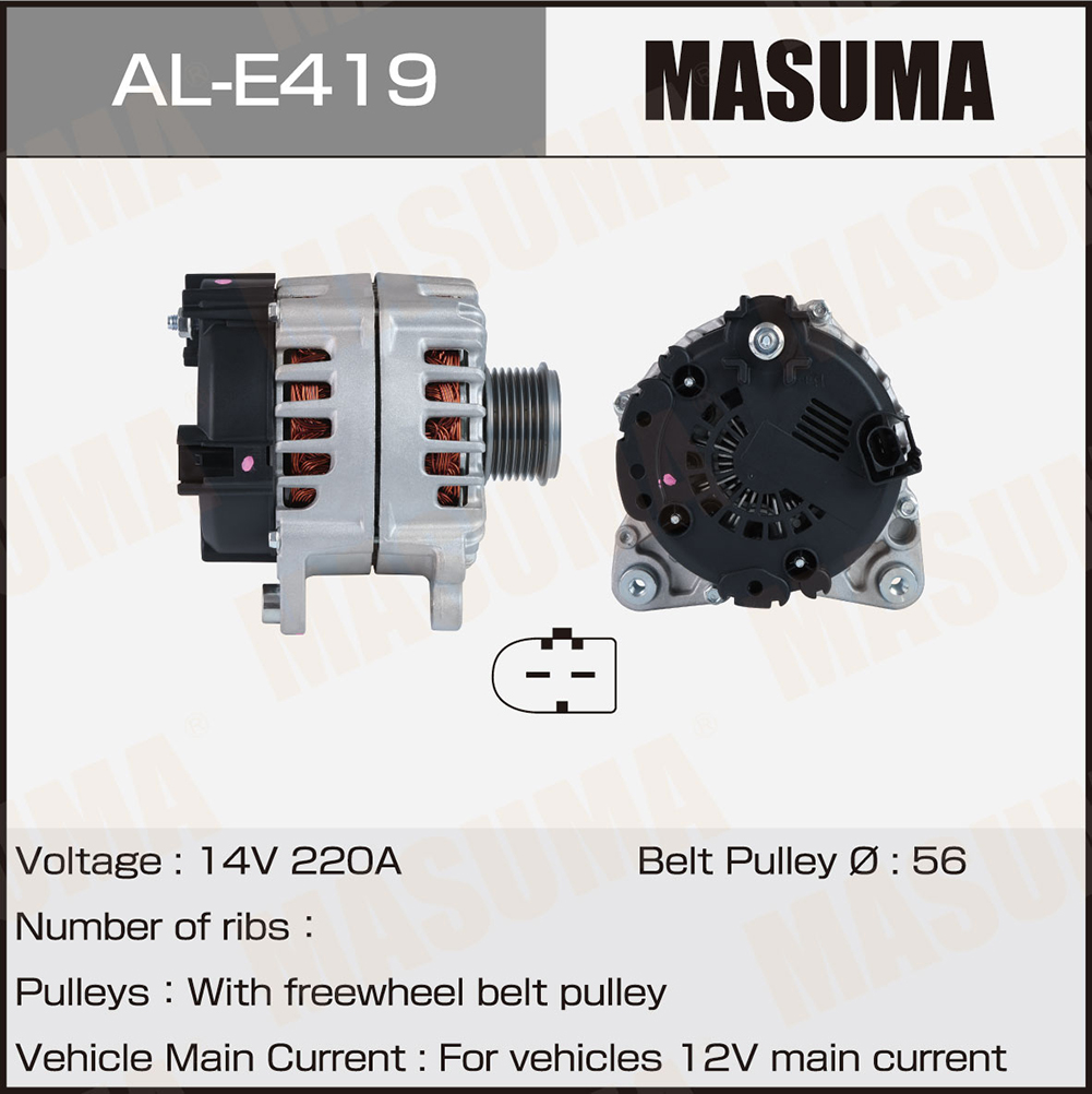 Генератор VOLKSWAGEN / BHK (14V/220A) Masuma