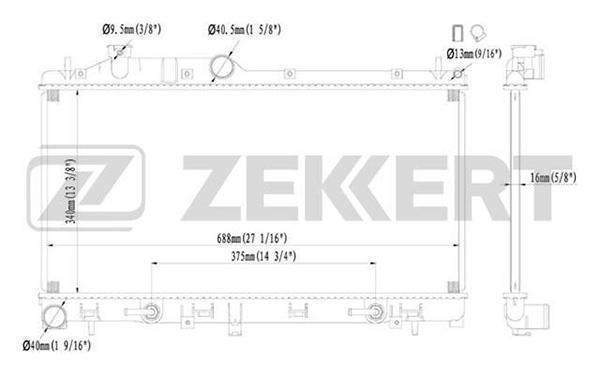 Радиатор охл. дв. Subaru Forester (SH) 08-, Legacy (BP) 05-, Impreza (GR, GH, G3, GE, GV) 08-