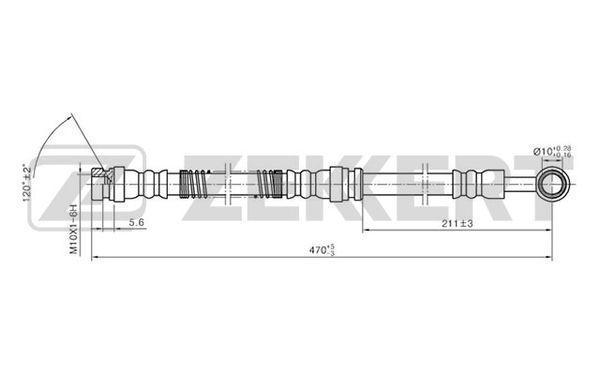 Шланг тормозной ZEKKERT BS9221 Mitsubishi Carisma 95-, Space Star 98-, Volvo S40 96-, V40 95-