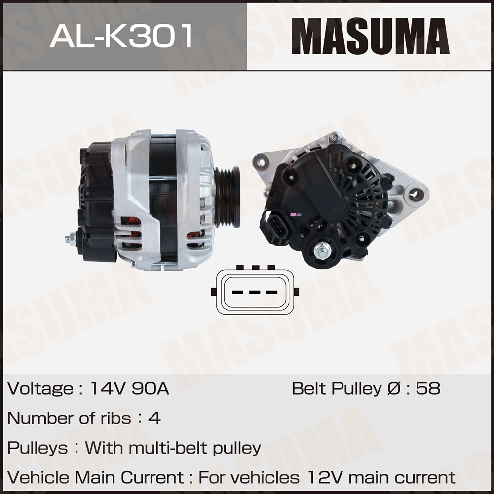 Генератор HYUNDAI / C4GC (14V/90A) Masuma