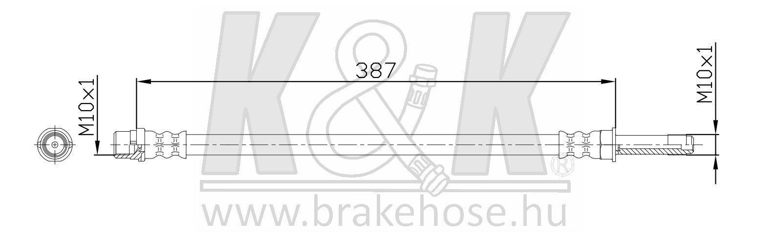 Шланг тормозной Mercedes Sprinter 06-; VW Crafter 06- задний \ K&K FT0278
