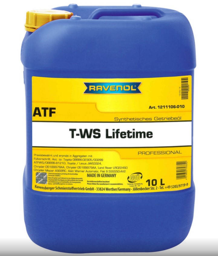 Масло Ravenol ATF T-WS Lifetime трансмиссионное синтетическое 10 л