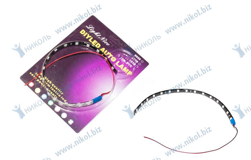 Лента светодиодная 12 V 30 см 15SMD (50*50 мм) NOVA-PRO/DINWARD синяя в уп. в силиконовой заливке