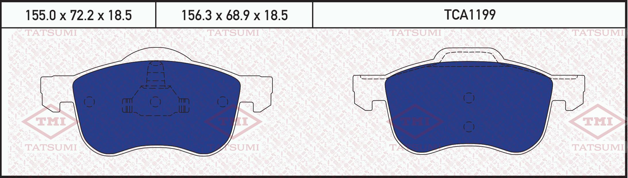 Колодки тормозные TATSUMI VOLVO S60/S80 98->