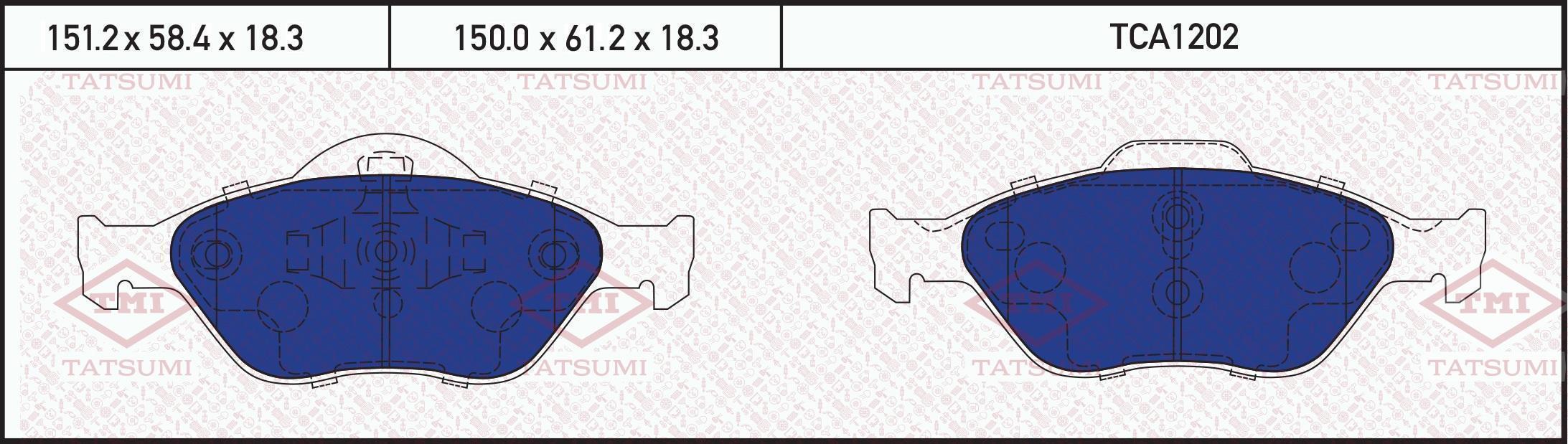 Колодки тормозные TATSUMI FORD Fiesta/Fusion 01->