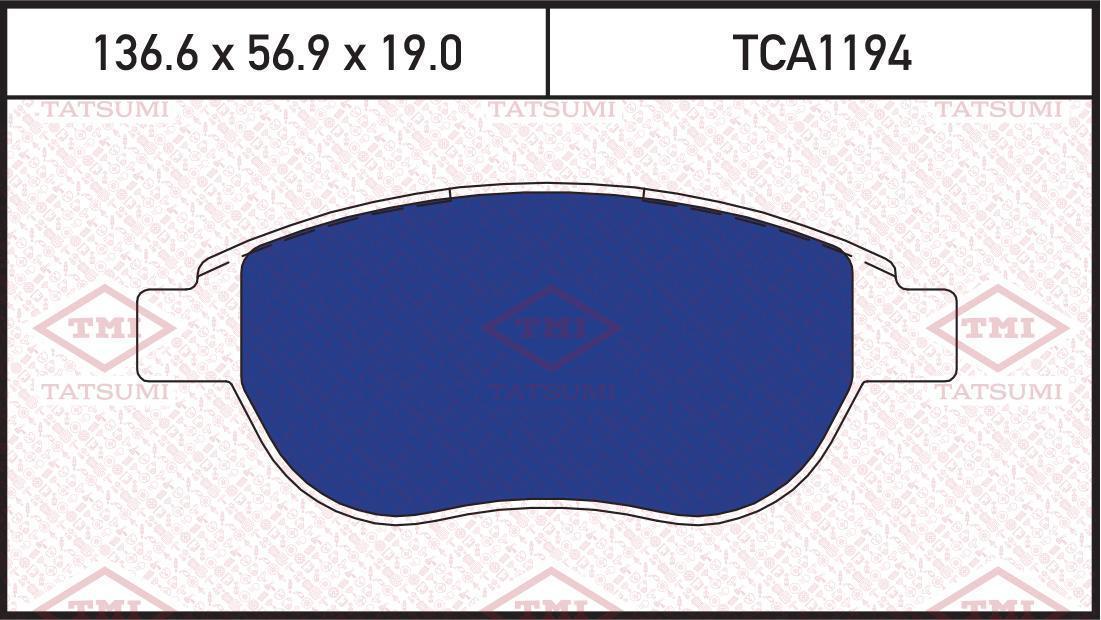 Колодки тормозные TATSUMI PEUGEOT 307 00->