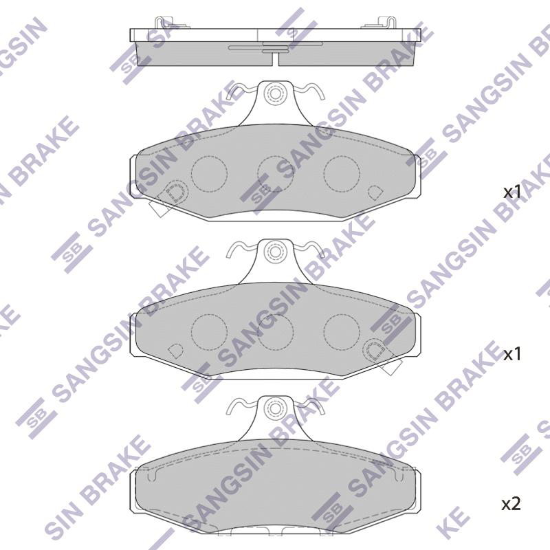 Колодки тормозные SANGSIN BRAKE /4841305A00/ Ssangyong Musso 95-00/Korando 97-99 задн