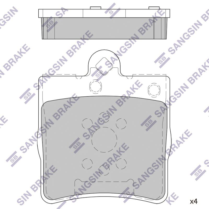Колодки тормозные MB W202/W203/W209/W210/R171;SANGSIN