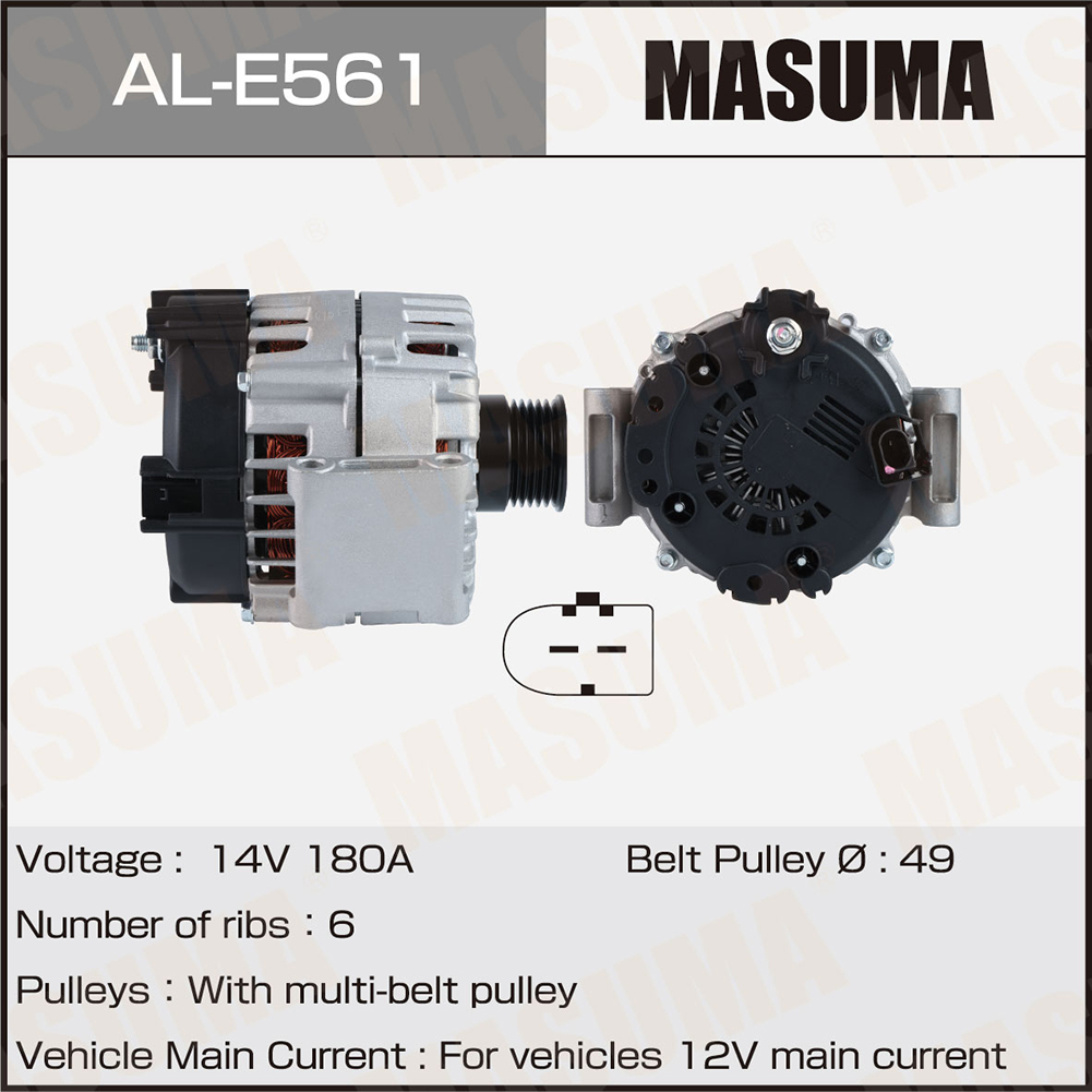 Генератор Mercedes / M 272 M 156 M 273 (14V/180A) Masuma