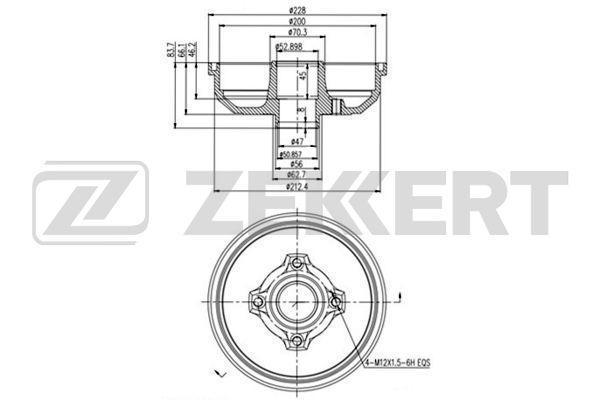 Барабан тормозной Opel Corsa C 00- Zekkert
