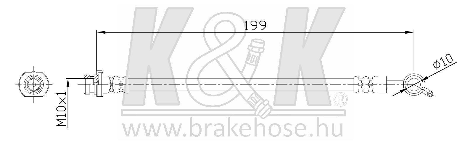 Шланг тормозной Nissan Juke (F15) 10- задний правый \ K&K FT1230