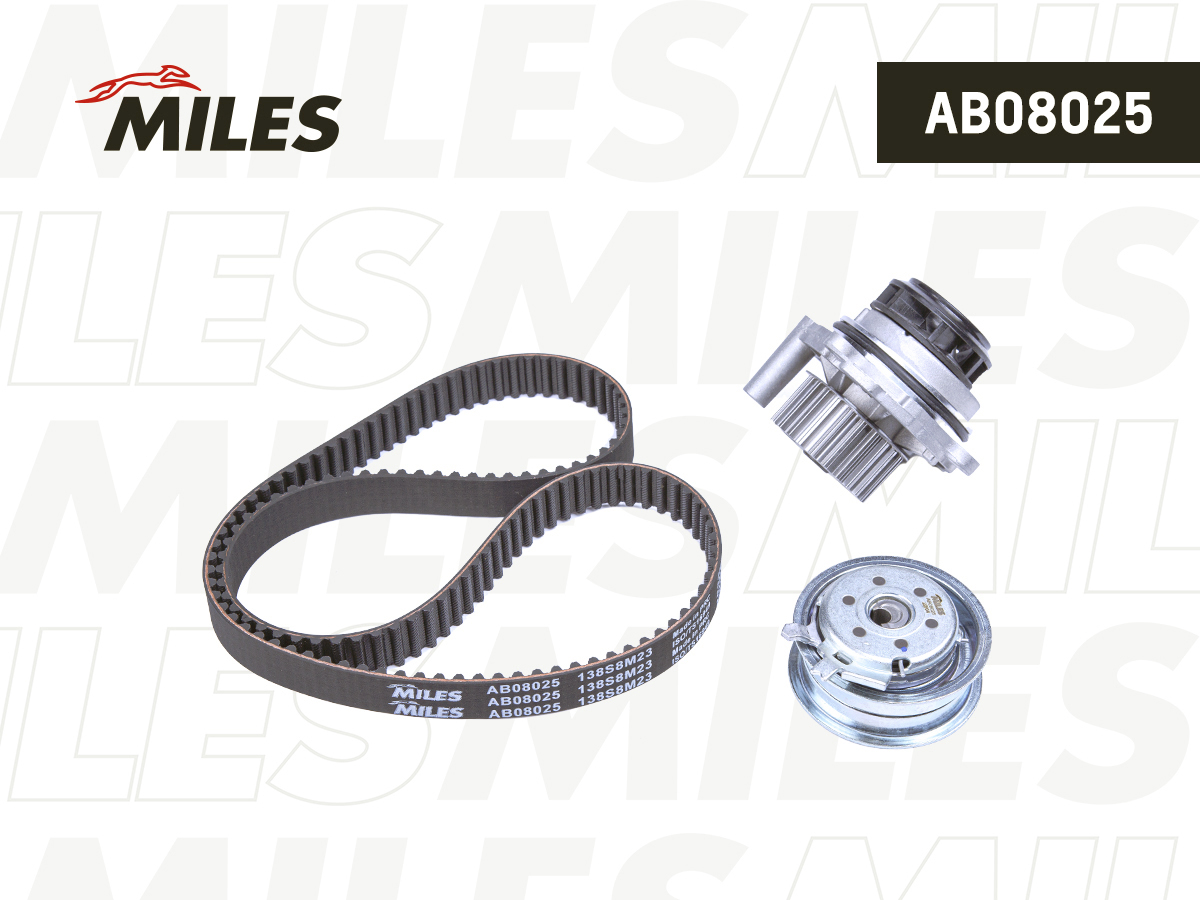 Комплект ГРМ VAG Audi A3 96-, A494-, VW Golf, Passat, Bora 95-, Skoda Octavia 96-10 1.6 (ремень+ролик+ помпа) MILES
