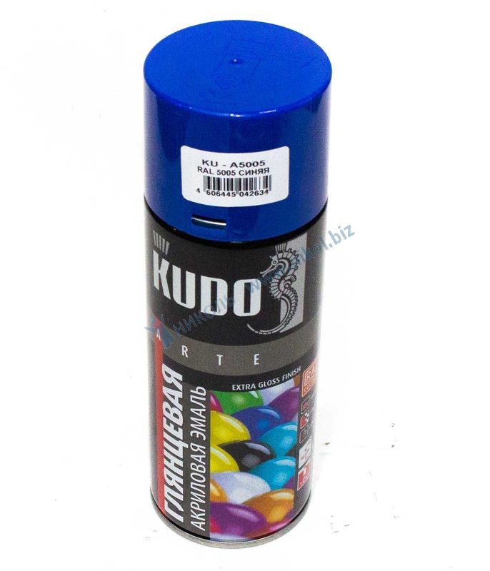 Краска аэроз синяя глянц (RAL 5005) KUDO (520мл) акрил