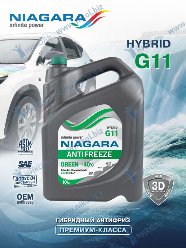 Антифриз зеленый Ниагара G11 -40С (10кг)