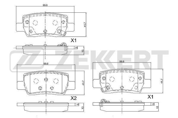 Колодки тормозные ZEKKERT BS1123 диск. задн. Kia Seltos 19-