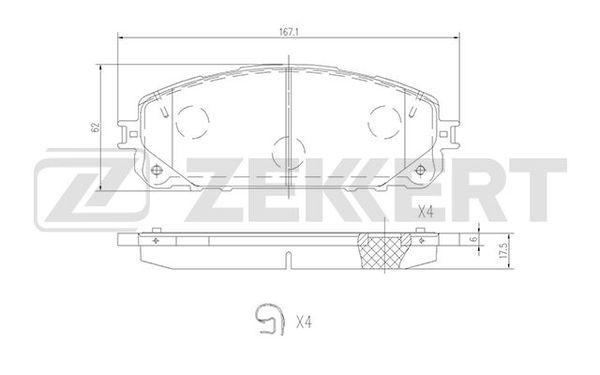 Колодки тормозные ZEKKERT BS1698 диск. передн. Jeep Cherokee V 13-
