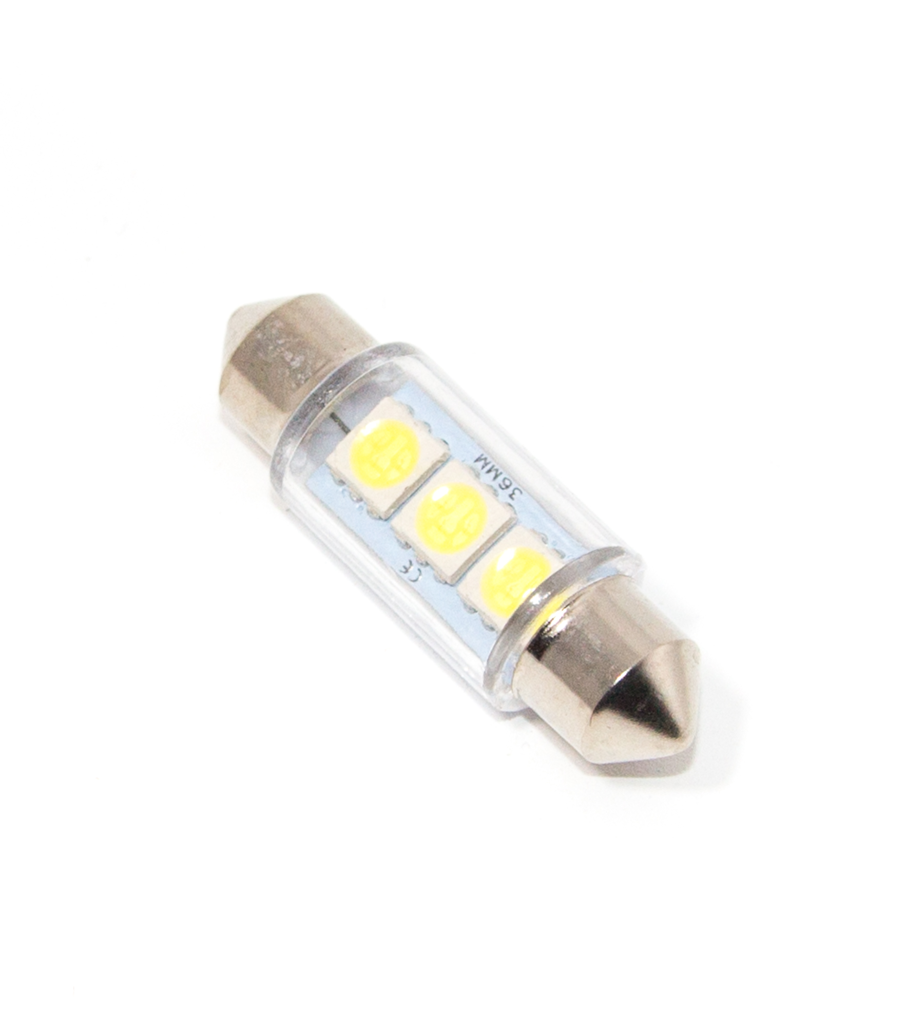 Лампа светодиод (салон) 36 мм белая 12 АС-3SMD (3528) DINWARD (крат_уп_10шт)