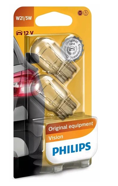 Лампа 12 В 21/5 Вт Vision 2х-контактная без цоколя (иномарки) блистер 2 шт. Philips