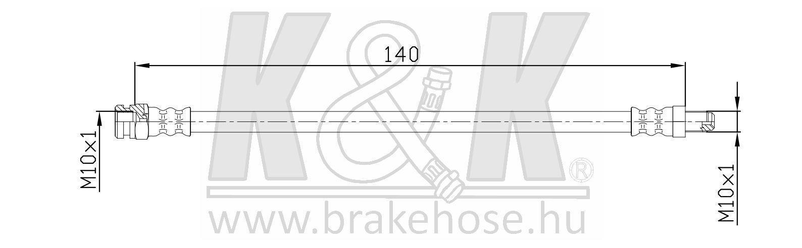 Шланг тормозной OPEL CORSA D (S07) 2006- задний \ FT0106 K&K