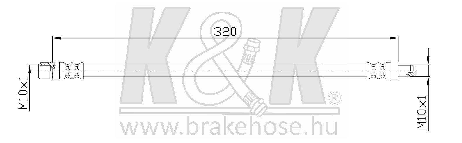 Шланг тормозной BMW 5 Touring (E61) 04- задний \ K&K FT0754