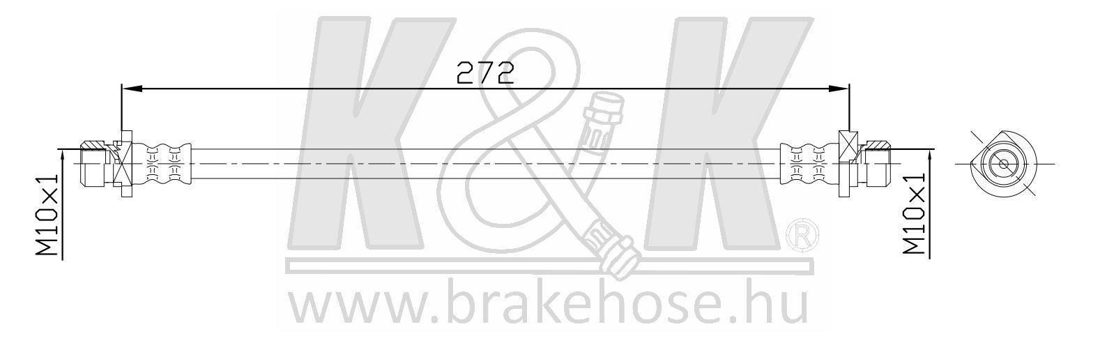 Шланг тормозной Honda Jazz 01- задний правый \ K&K FT5161