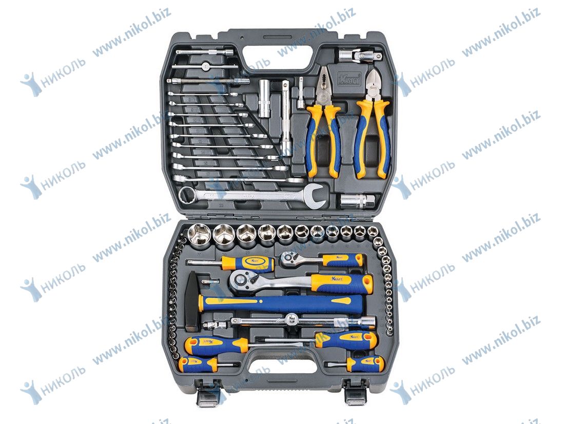 Набор инструмента KRAFT 73 пр 1/2"-1/4"