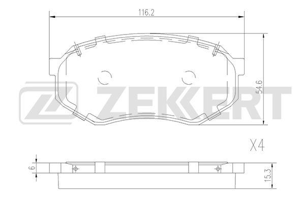 Колодки тормозные Mazda 929 III 87-, Mitsubishi Galant II 82-, Starion 82-, Sapporo II 82-, Lancer II 81- передние