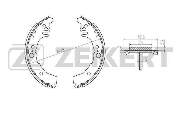 Колодки тормозные Daihatsu Copen 03-, Move 98-, Sirion 98-, YRV 01- барабанные Zekkert