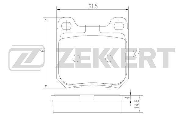 Колодки тормозные Opel Omega A 86-, Senator B 87-, Vectra B 95- (замена для BS-2111) задние