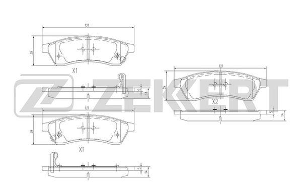 Колодки тормозные Chevrolet Epica 06- задние Zekkert