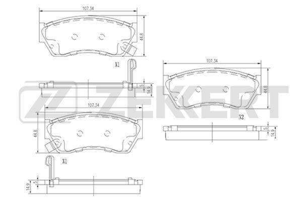Колодки тормозные Subaru Justy (JMA, MS) 95-, Suzuki Alto (EF, HA12, HA23) 94-, Swift (AA, EA, MA, AH, AJ) 85- передние