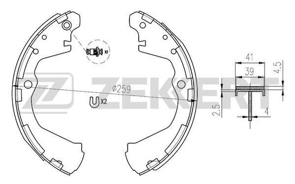 Колодки тормозные ZEKKERT BK4110 бараб. задн. Nissan Serena (C24) 99-