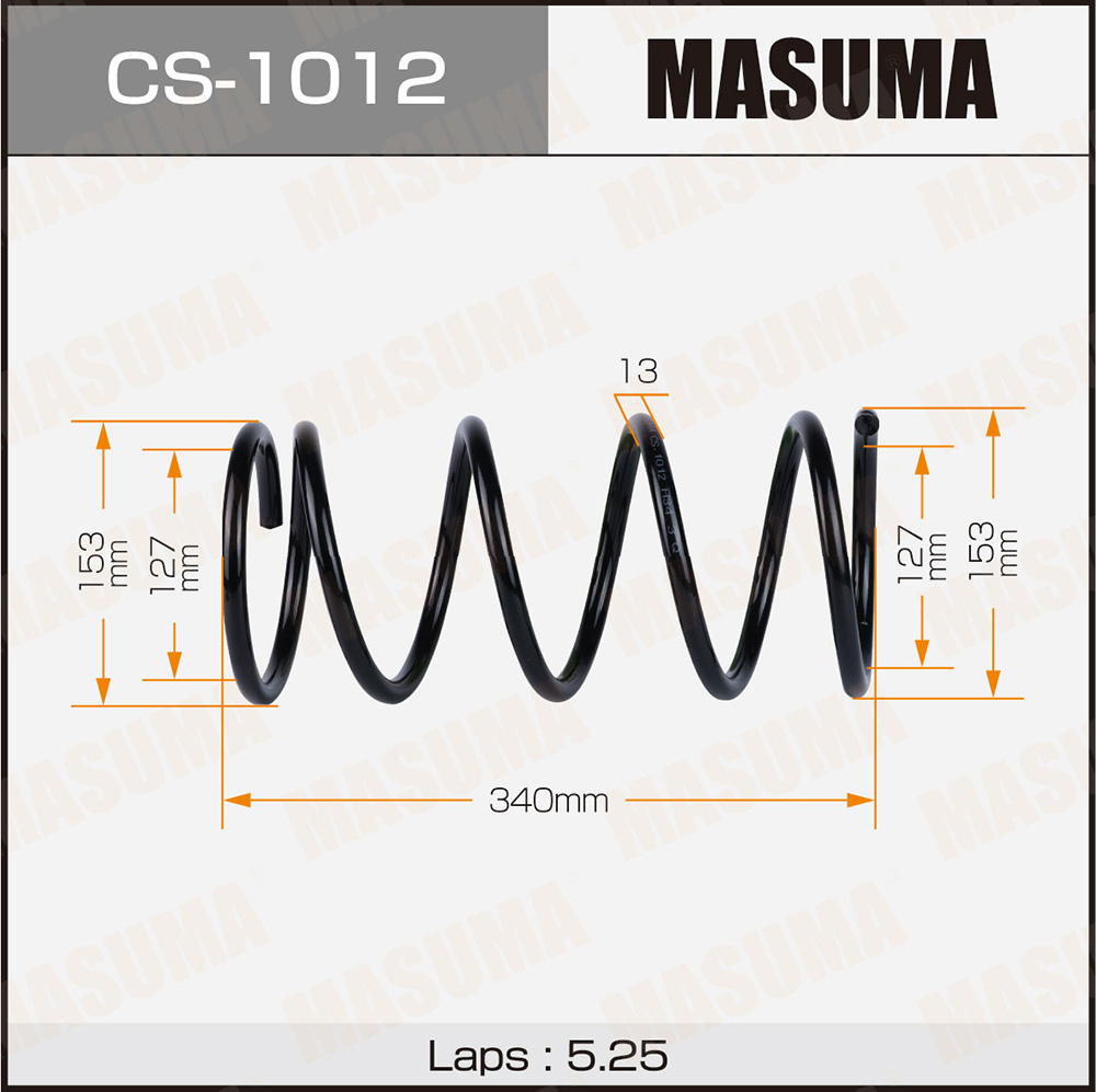 Пружина подвески TOYOTA COROLLA (E100) 91-02, SPRINTER 91-02 пердняя MASUMA