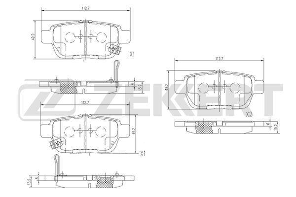 Колодки тормозные ZEKKERT BS2159 диск. задн. Acura TL 12-