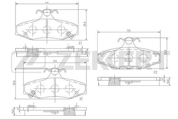 Колодки тормозные ZEKKERT BS2423 диск. задн. Daewoo Korando (KJ) 99-, Musso (FJ) 99-