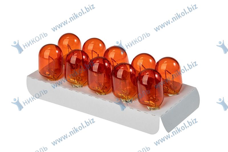 Лампа А 12-21 (стоп-сигнал; поворот) б/цок белая LECAR W3X16d (к-т=10шт)