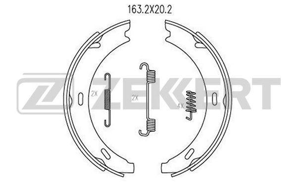 Колодки тормозные MB C (W203) 00- барабанные с устан. комплектом Zekkert