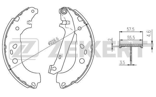 Колодки тормозные Ford Tourneo Connect 02-, Transit Connect 02- задние барабанные (GS8471) Zekkert