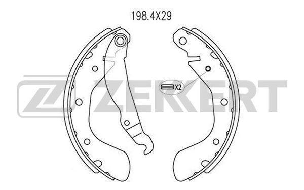 Колодки тормозные Opel Astra F 91-, Combo 99-, Corsa A, B, C задние барабанные (GS8542) Zekkert